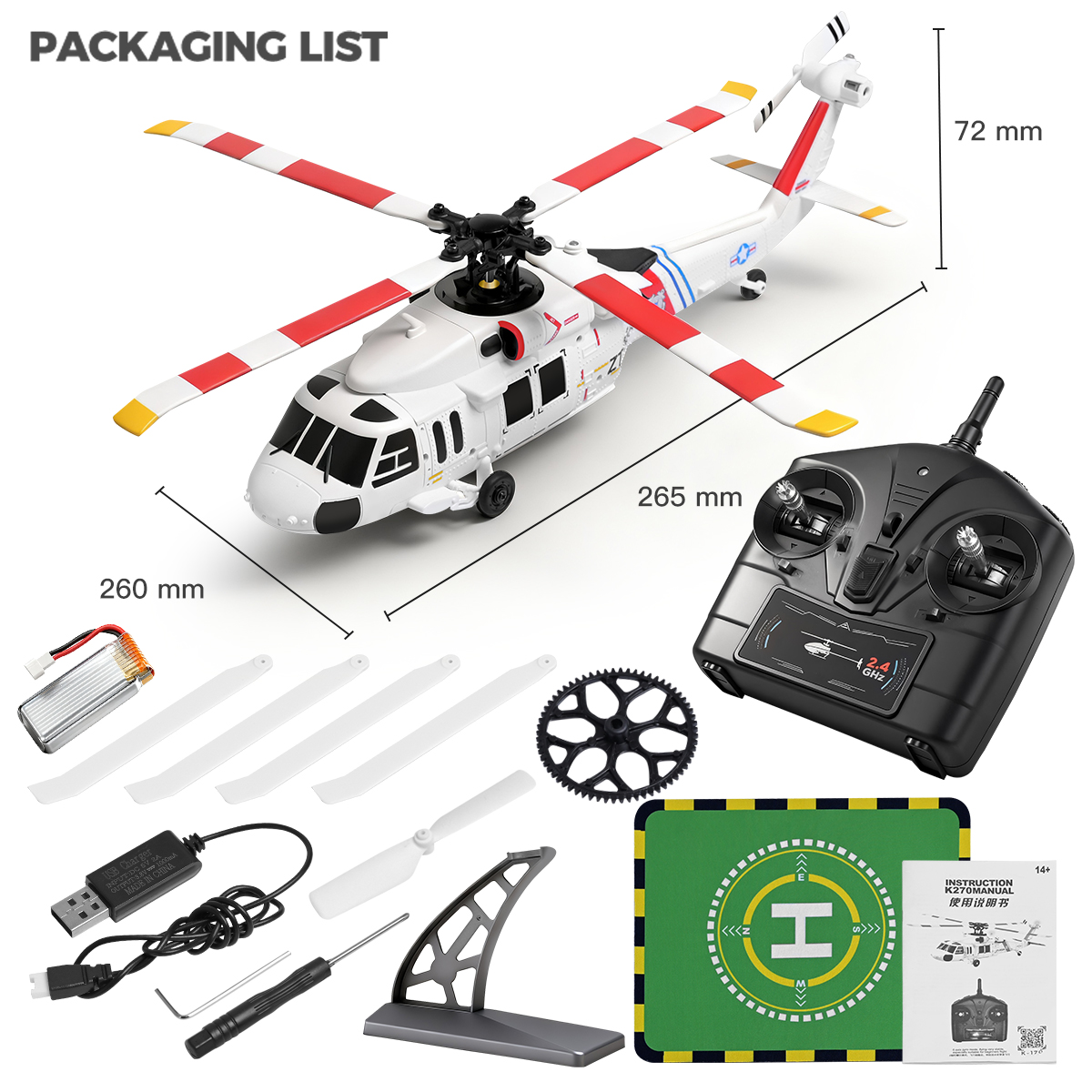 WLtoys K170 K270 UH-60L Brushl - Rc Helicopter Gyro 评论和价格