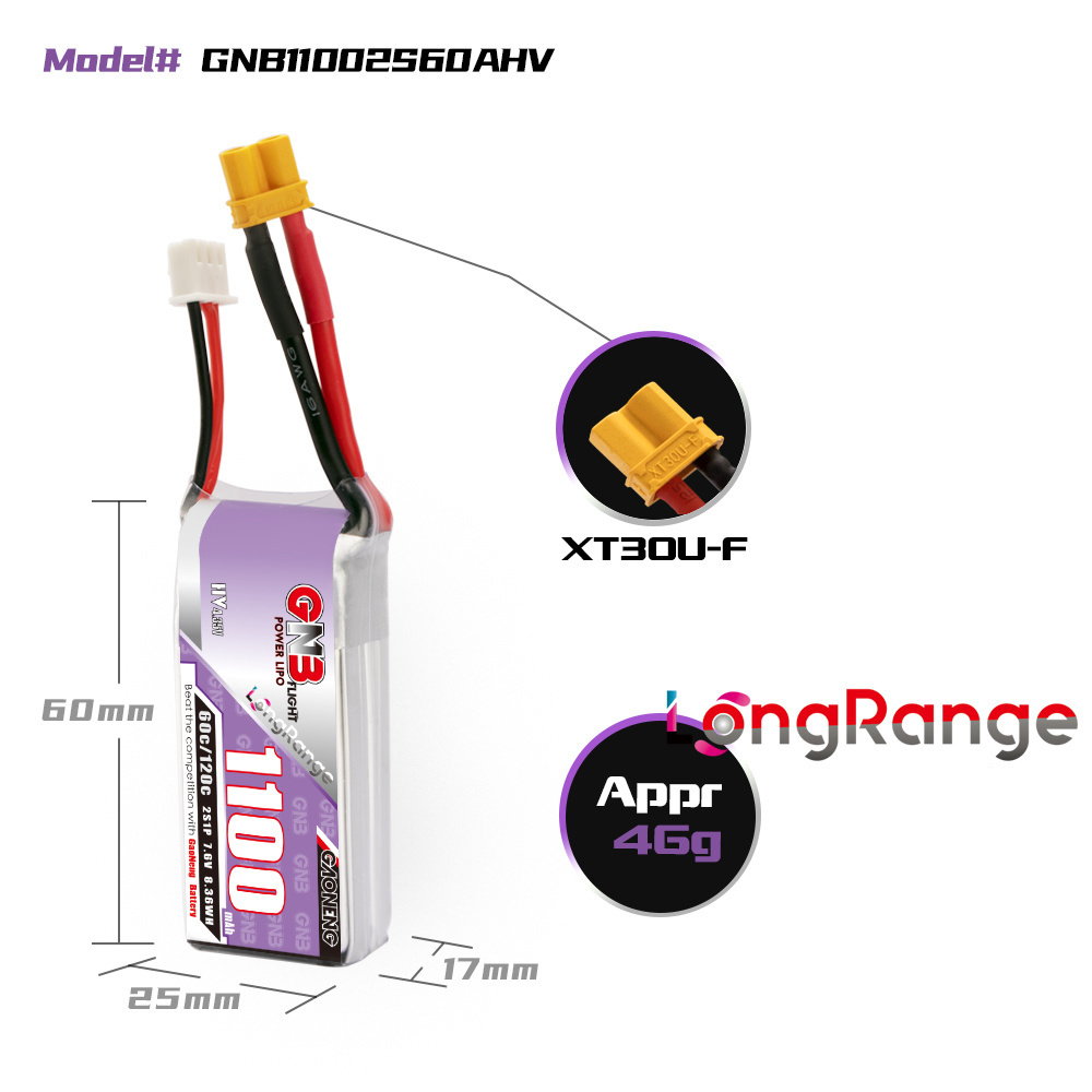 GNB 1100mAh 2S 3S 4S 6S 60C/12 - Rc Helicopter Parts 评论和价格