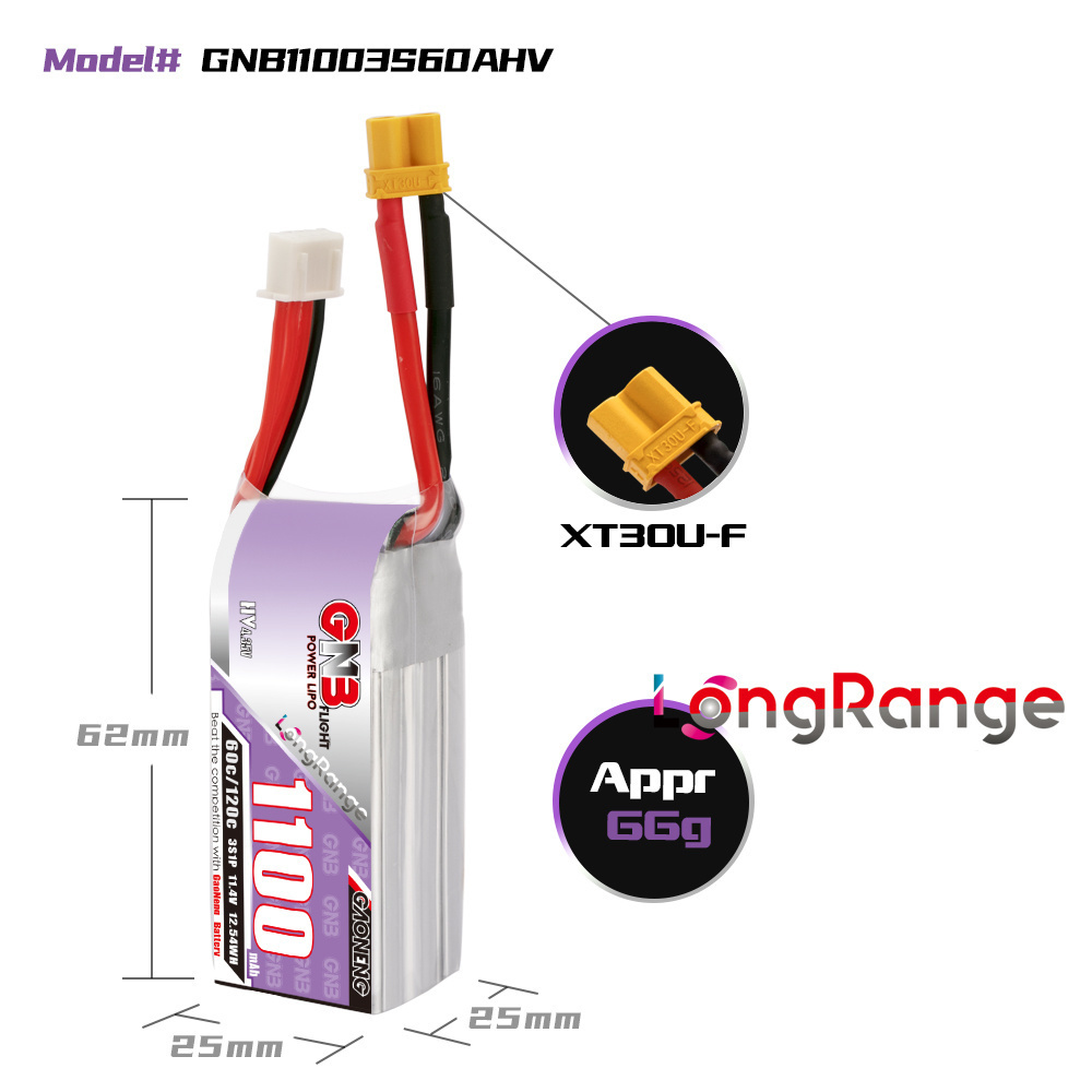 GNB 1100mAh 2S 3S 4S 6S 60C/12 - Rc Helicopter Parts 评论和价格